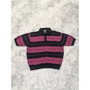 FB County Charlie Brown Shirt Polo Striped Black Burgundy Mens 2XL